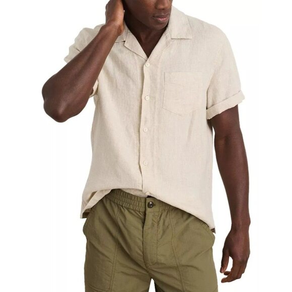 Alex Mill Flax Linen Camp Shirt Button Down Short Sleeve Men's Size M NWT - Picture 2 of 7